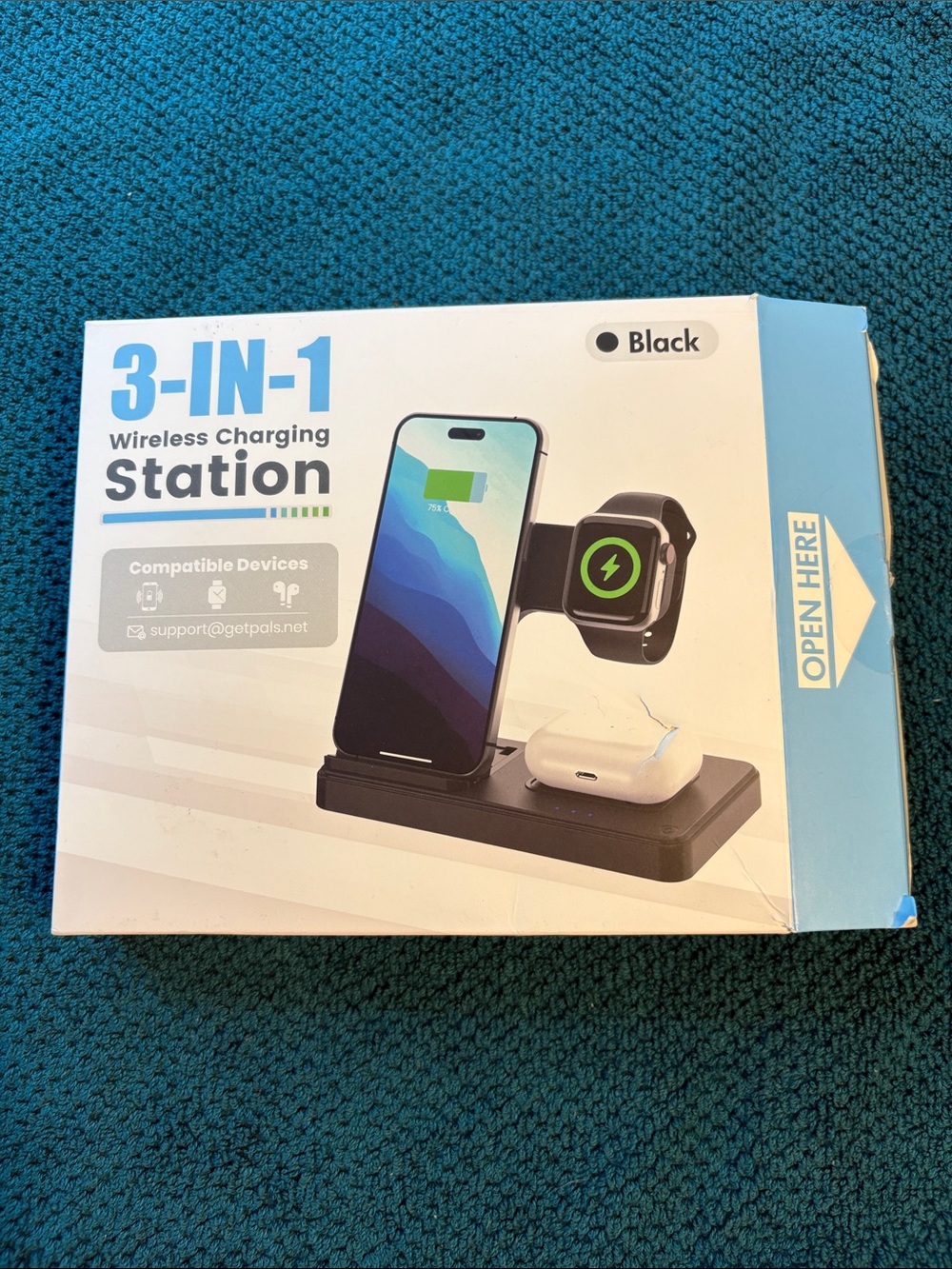 3-in-1 Wireless Charging Dock - Black